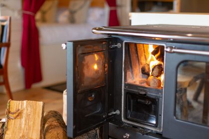 Toms Eco Lodge Safari Tent log burner