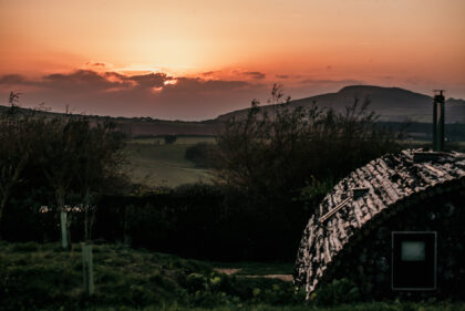 Toms Eco Lodge Tapnell Farm Modulog sunset